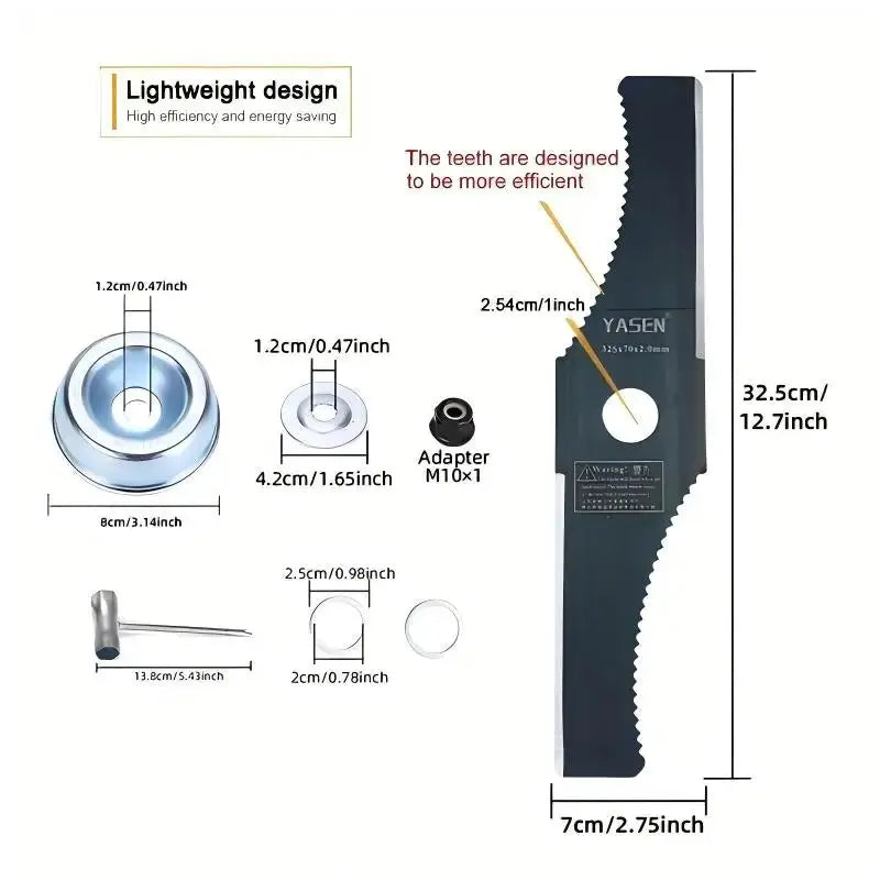 1Pc 12.7inch S-Shaped Toothed Blade, Mounting Hole 1inch, Easy to Install, Durable and Lightweight Design, Rotating Brush Knife Trimming Head Weeding Blade, Suitable for Garden Gardening Lawn Trimming from PriceLows™