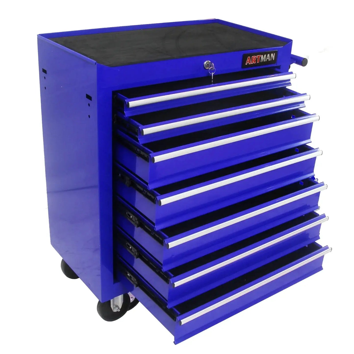 Cabinet, Box, 7 Drawer Rolling Tool Box with Key Lock for Garages, Workshops, Repair Shops, Blue; Steel Rolling Tool Boxes from PriceLows™