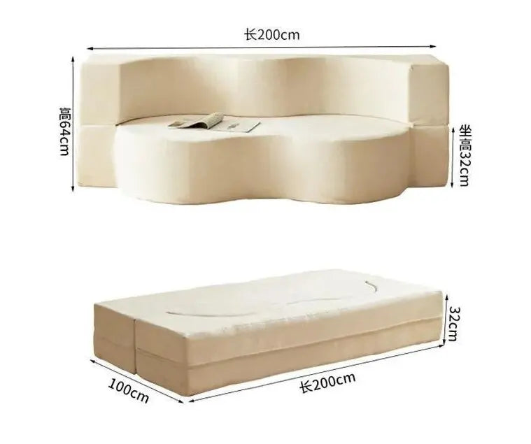 Sofa Bed | Velvet Fabric | Modular Convertible | 2 Seater