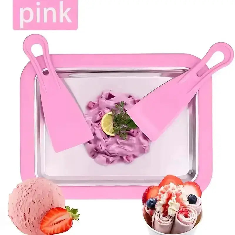 Ice Ice Cream Maker Pan Multifunctional Cold with 2 Scrapers Ice Cream Maker Plate Sweet Fried Food Plate Rolled Ice Cream Maker from PriceLows™