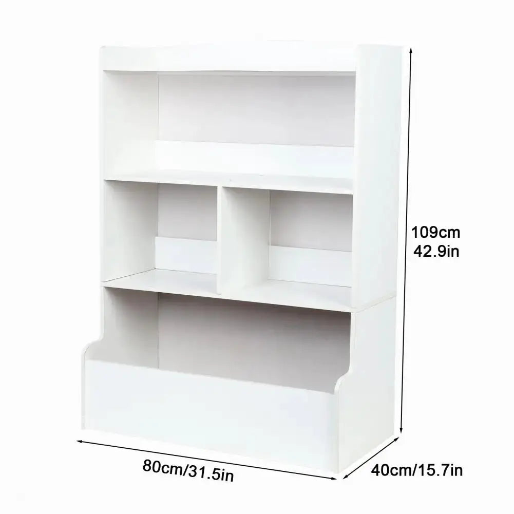 Kids Bookshelf – 4-Tier Wooden Storage Bookcase with Toy Organizer for Playroom, Nursery, and Baby Bedroom from PriceLows™