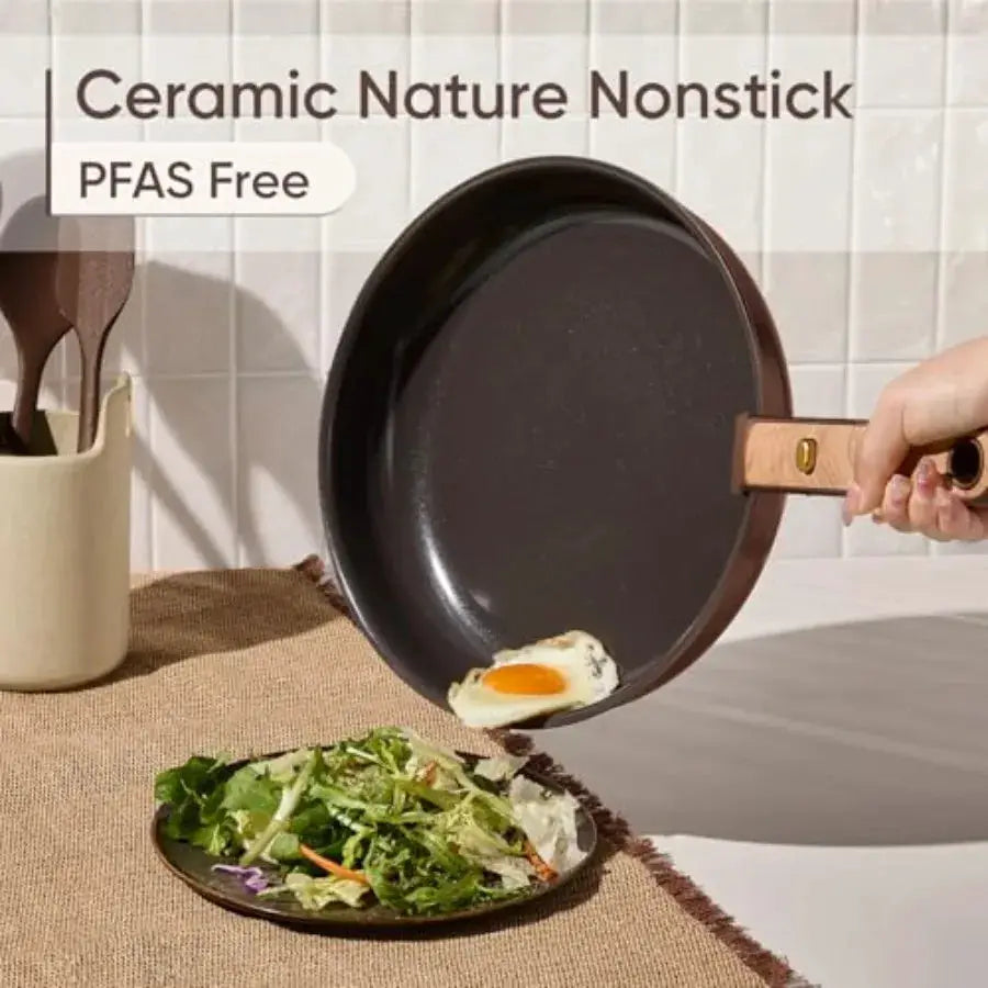 Pots and Pans Set, Ceramic Cookware Set Non Stick with Detachable Handle, RV Kitchen Cooking Set, Induction and Oven Safe, Non- from PriceLows™