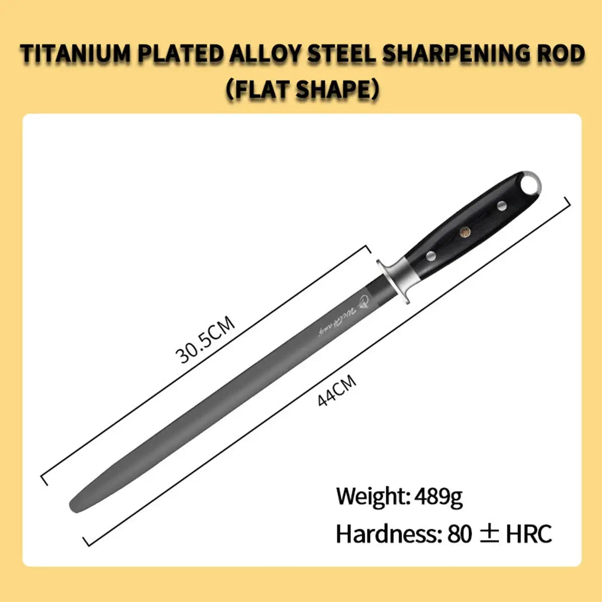 Knife Sharpening Rod | 17in Length | Diamond Coated Titanium Alloy | 17in