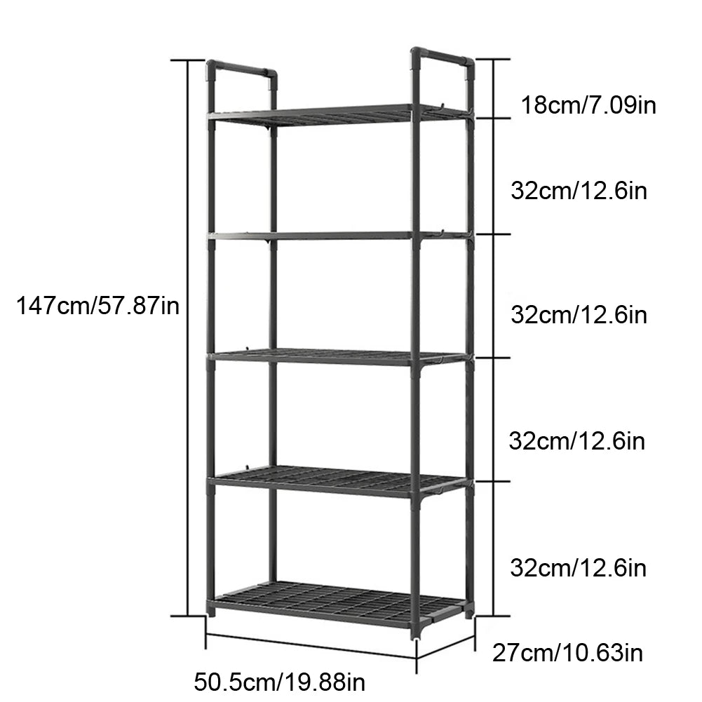 Multi-functional Organizer Storage Rack 5 Tier Storage Shelves Adjustable Storage Rack for Laundry Bathroom Kitchen Office Shelf from PriceLows™
