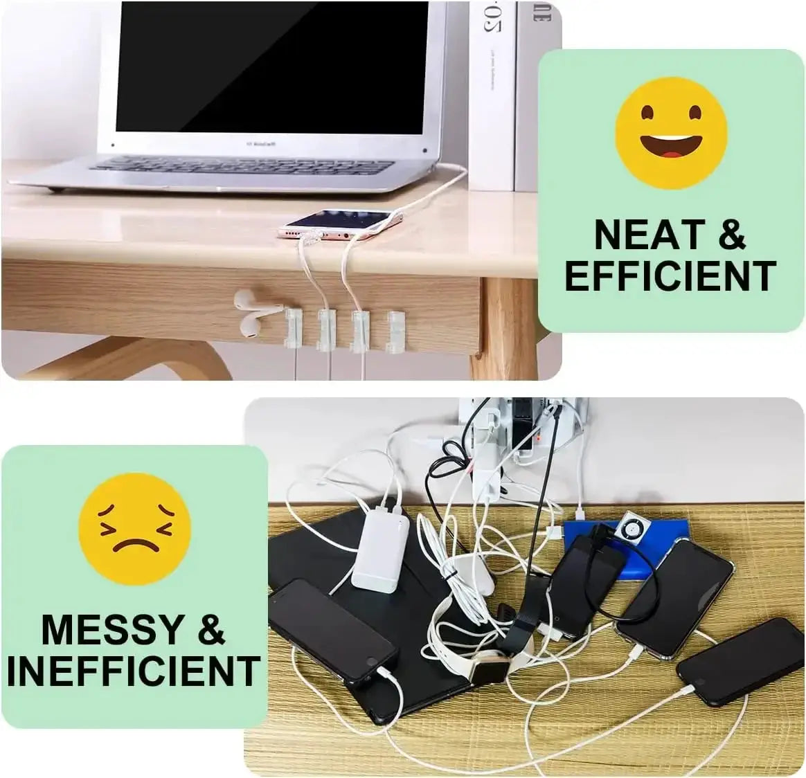Self Adhesive Cable Clips | 20-Piece Set | PriceLows™
