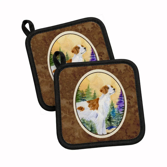 Pot Holder Set of 2 | Heat Resistant Quilted Hot Pads | 7.5 x 7.5 Inch | Setter (Style 2)