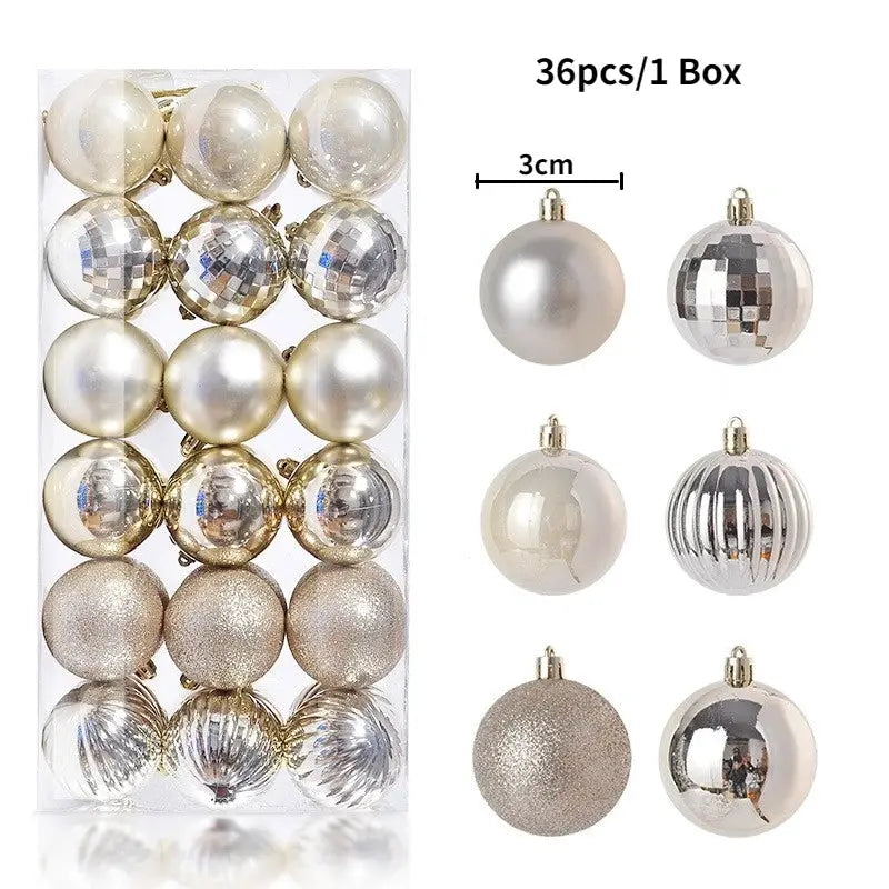 Christmas Tree Ornaments | Plastic Baubles | Indoor Decor | 24 Or 36 Pcs