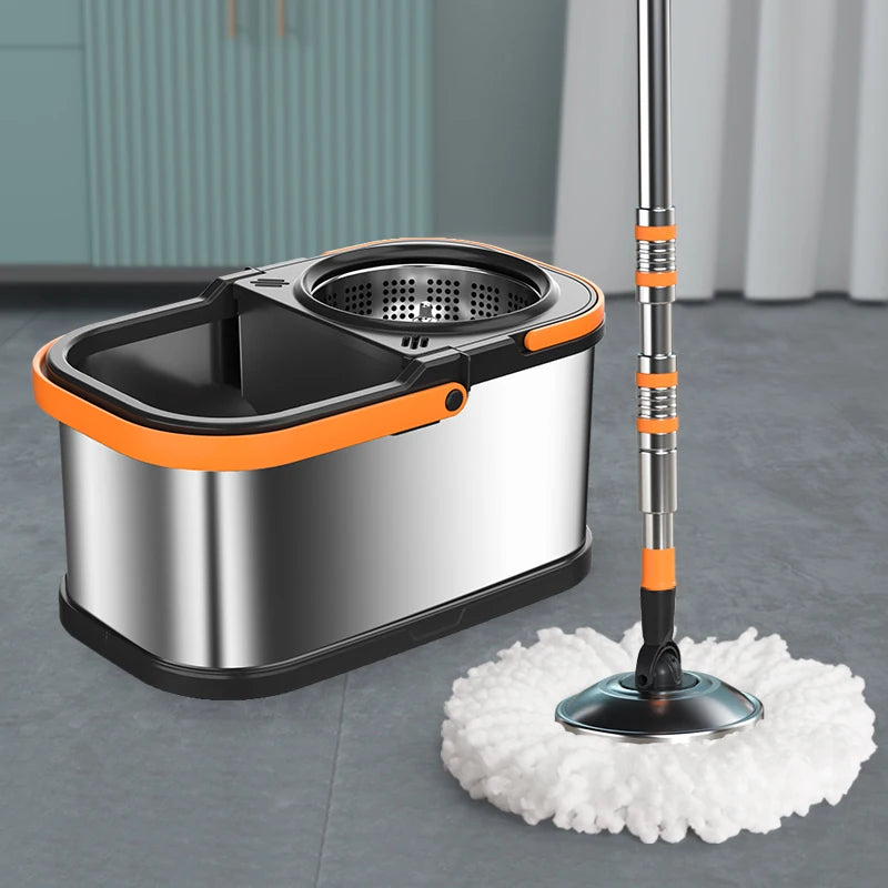 Mop Rotation No Hand Washing Dry And Wet Dual-Use Automatic Drying Household Floor Mop Bucket Dehydration Pier Duster Cloth from PriceLows™