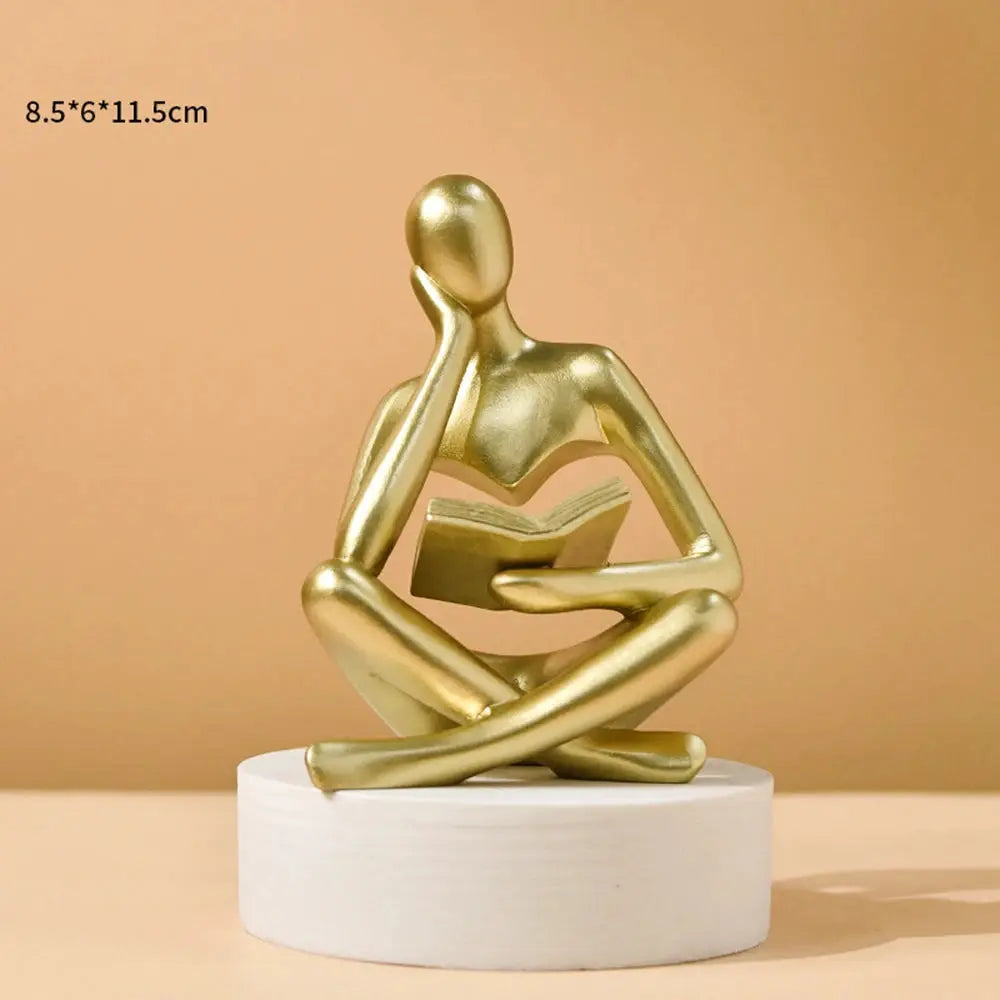 Bookshelf Decor Home Decor - Person Who is Thinking Abstract Thinker Sculpture Figurine Statue Resin Modern Reading Decoration from PriceLows™