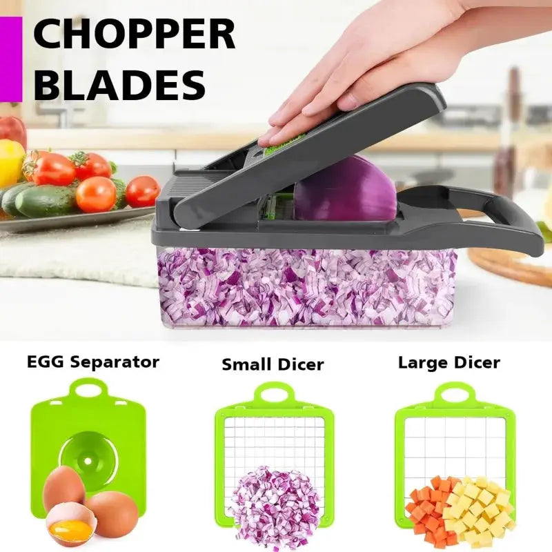 Vegetable Chopper | Onion Dicer | With Storage Container | One Size
