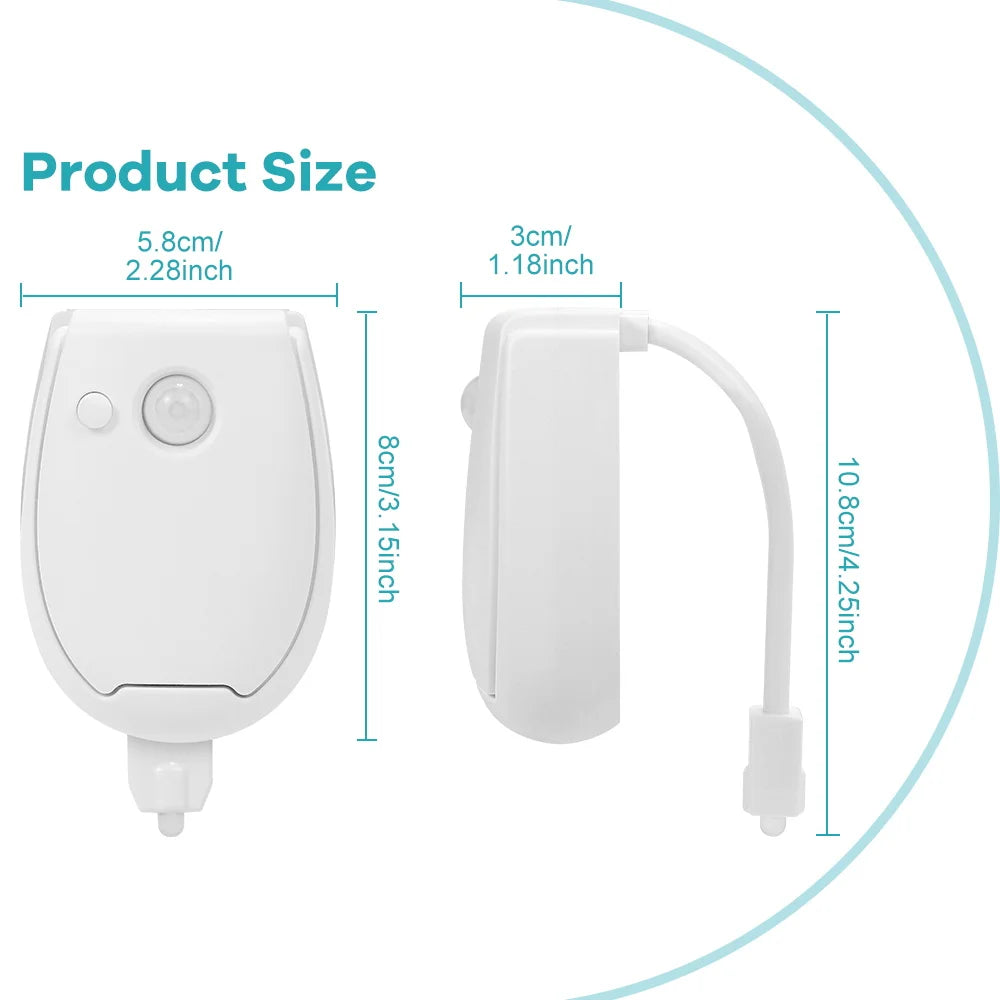 LED Toilet Light | PIR Motion Sensor | 16 Colors RGB | Waterproof