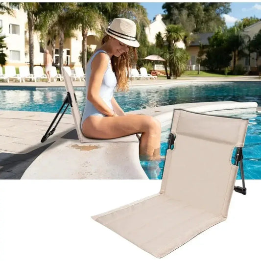 Portable Foldable Chair | Back Support | Aluminum Frame | Size 37x39x42cm from PriceLows™