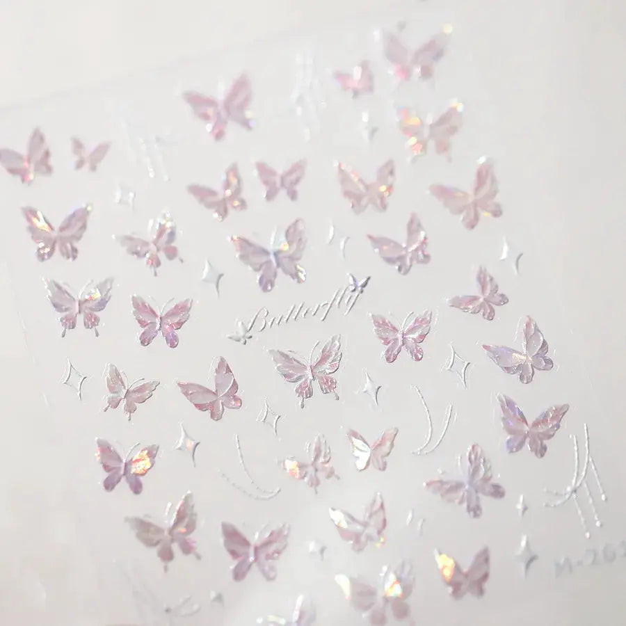 1Pcs 5D Embossed Aurora Butterfly Nail Art Stickers Self Adhesive Decals For Nails Decoration DIY 3D Acrylic Nail Supplies Parts from PriceLows™