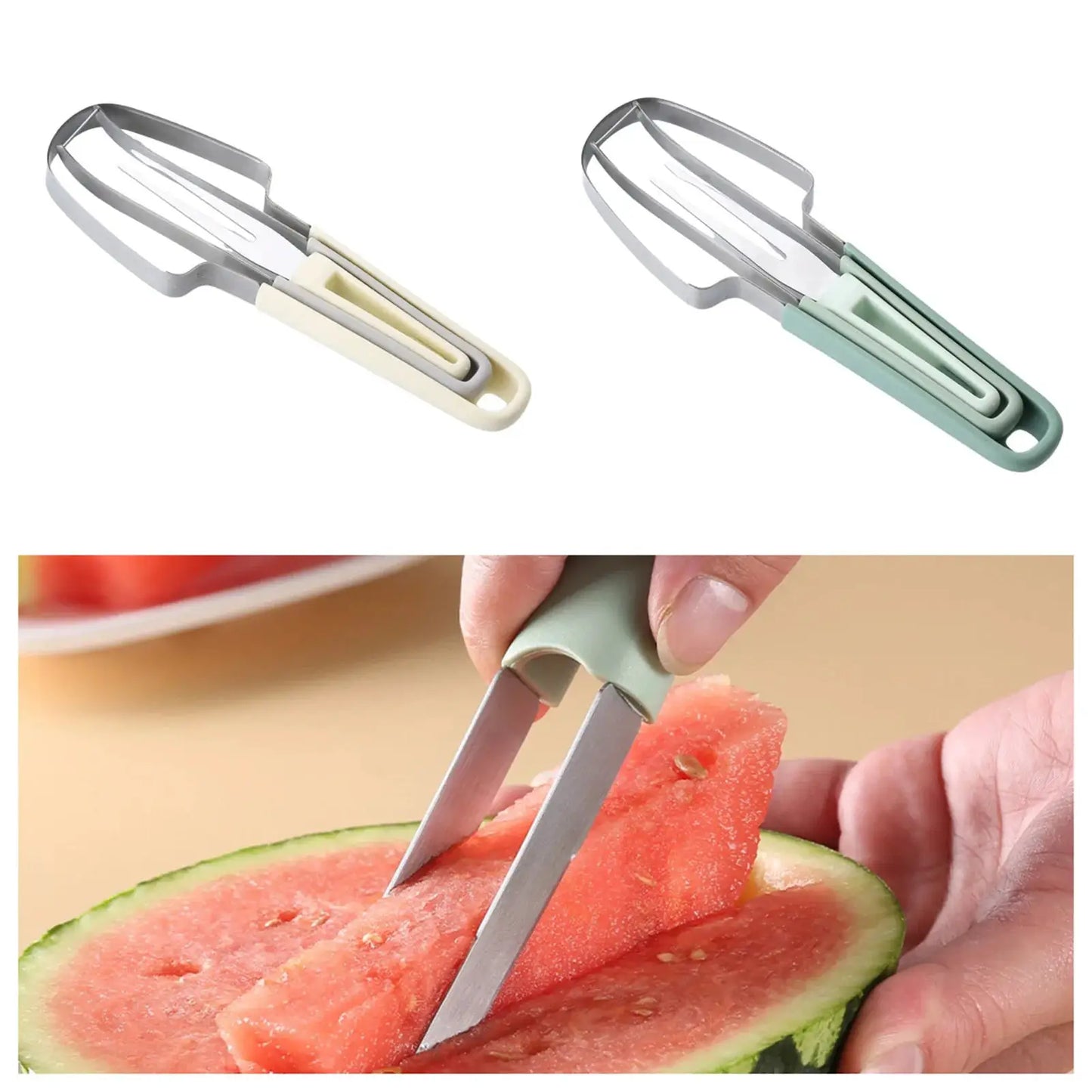 Watermelon Fork Slicer Cutter Stainless Steel Watermelon Popsicle Cutter for Camping Kitchen Gadgets from PriceLows™