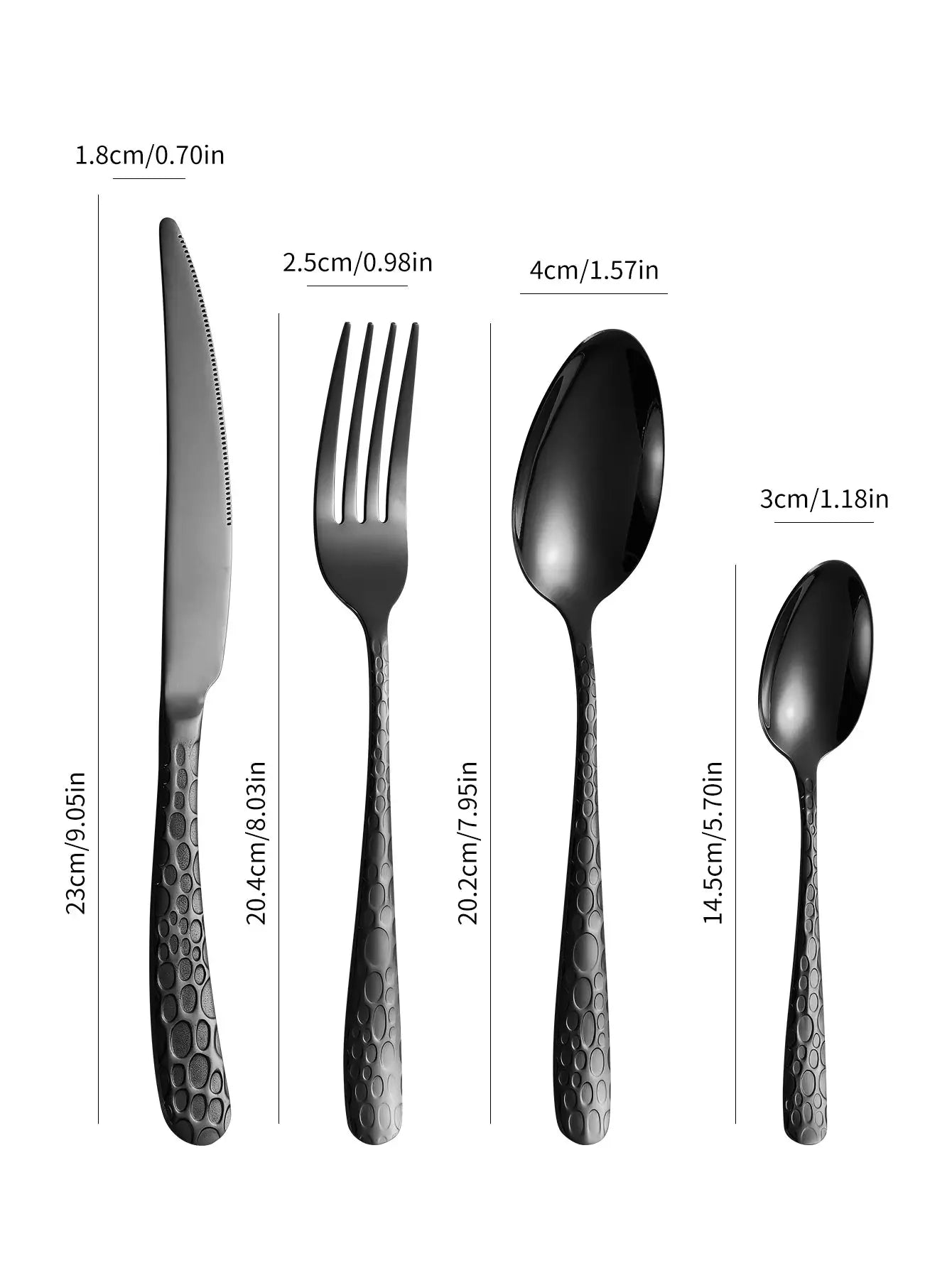 4/6/16/24pcs Black stainless steel cutlery knife, fork and spoon set Home kitchen utensils Holiday dinner tableware from PriceLows™