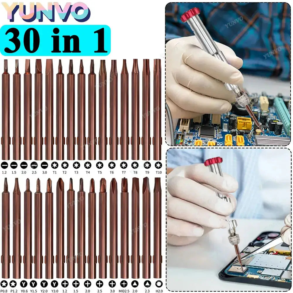30 in 1 Magnetic Precision Screwdriver Set, S2 Steel Bits, Phone Watch Glasses Repair Tool Kit for iPhone Android from PriceLows™