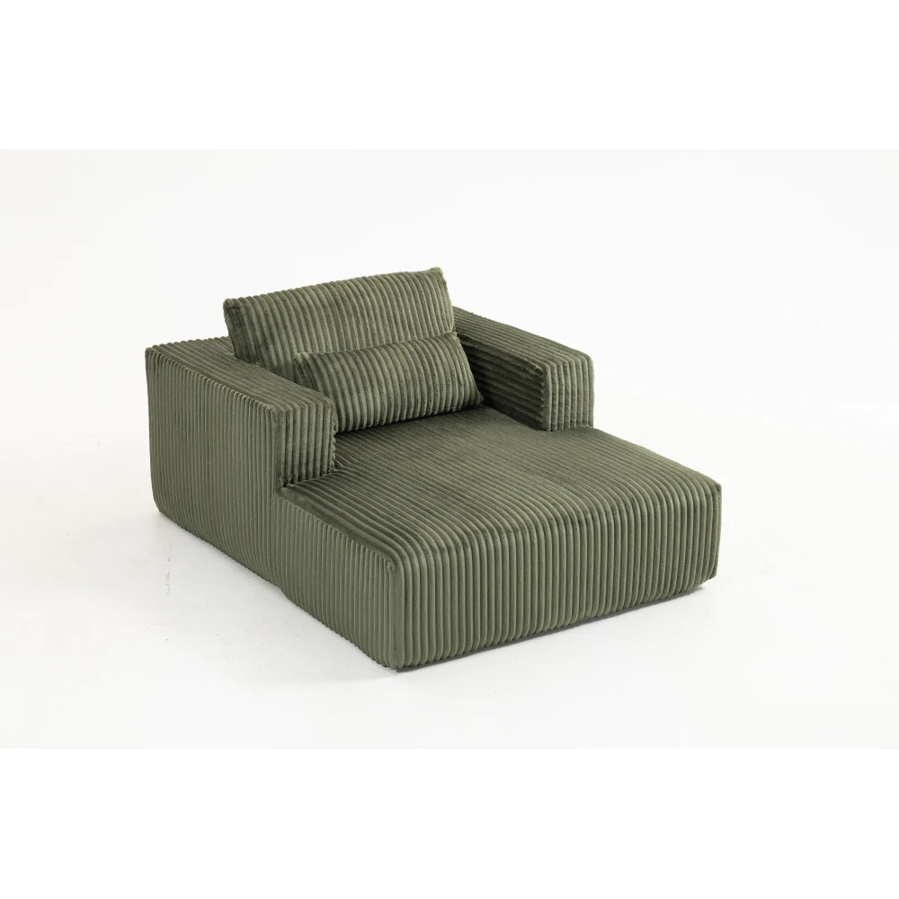 Sofa Bed | 62.6 x 48.23 in | Corduroy Fabric With 2 Lumbar Pillows | Green