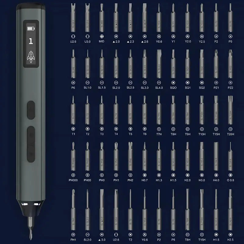 Precision Electric Screwdriver | 60 In 1 | 5 Speed Adjustable | S2 Steel Bits