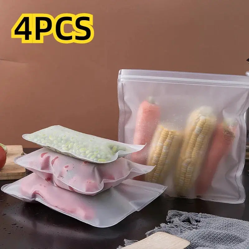 Silicone Food Storage Bags | Leakproof | Stand Up Zip Seal | Multiple Sizes