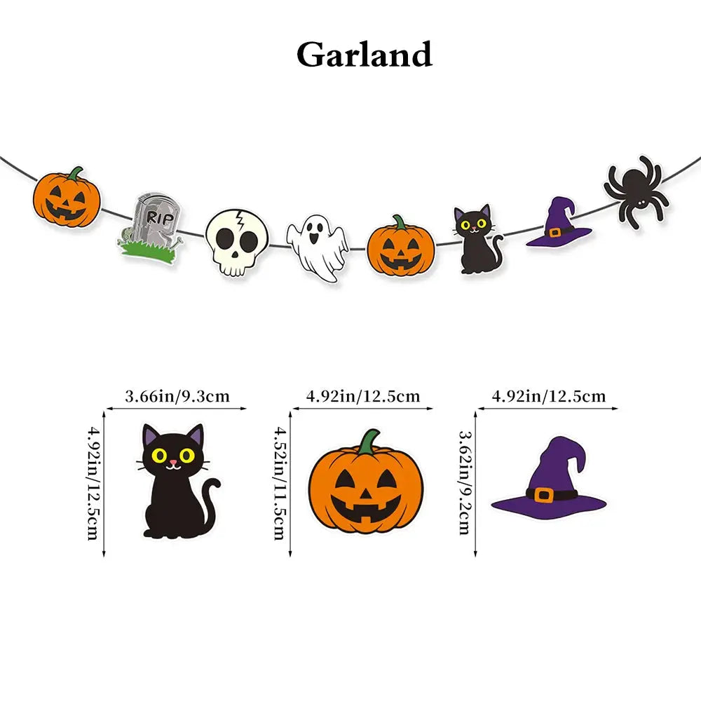Halloween Decor Set | Paper Material | Hanging Items | Assorted Designs