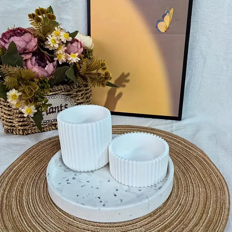 3 Pcs Silicone Molds | Round Tray | Epoxy Concrete Resin DIY