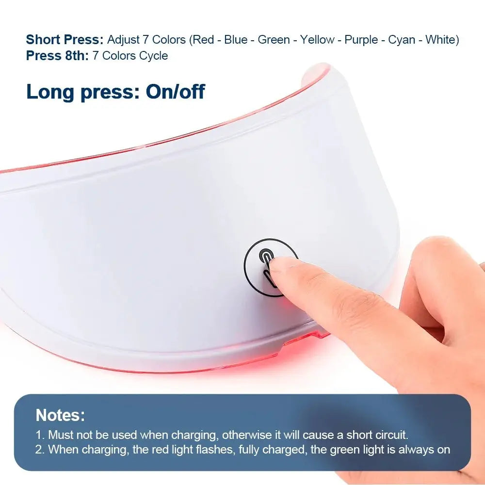 Neck LED Mask 7 Colors Photon Anti-Wrinkle Skin Brightening Neck Beauty Mask Skin Tightening Neck Wrinkle Remover Skin Care from PriceLows™