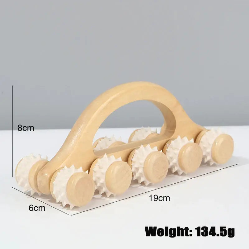 Wooden Body Roller | Manual Massager | Neck Back Legs Face