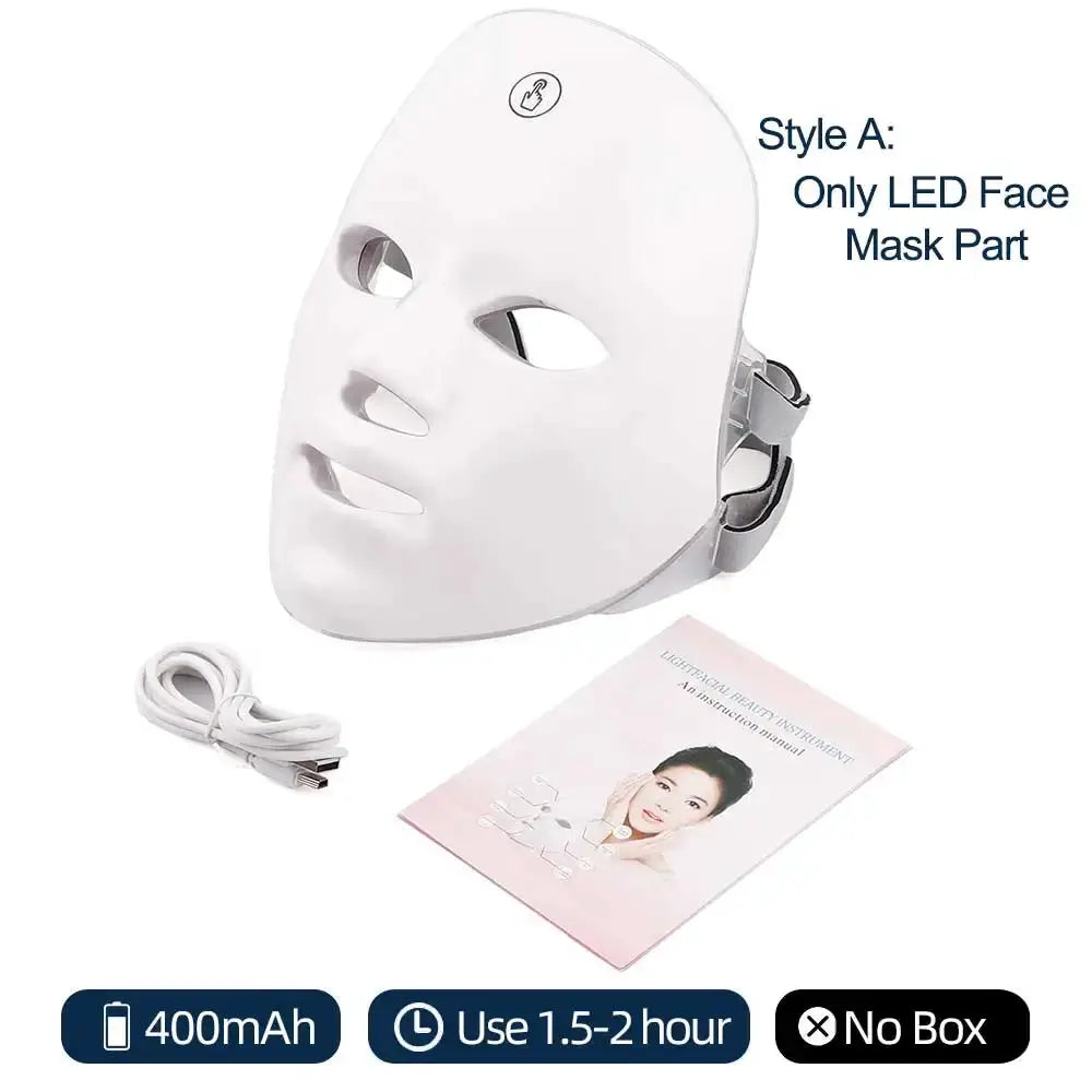 7 Colors Led Facial Mask With Neck Red Light Therapy Mask For Skin Tightening Lifting Anti-aging Bio-Light Beauty Whitening Home from PriceLows™