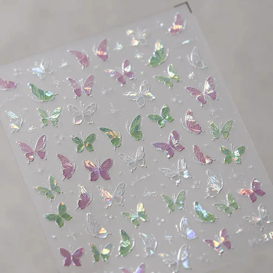 1Pcs 5D Embossed Aurora Butterfly Nail Art Stickers Self Adhesive Decals For Nails Decoration DIY 3D Acrylic Nail Supplies Parts from PriceLows™