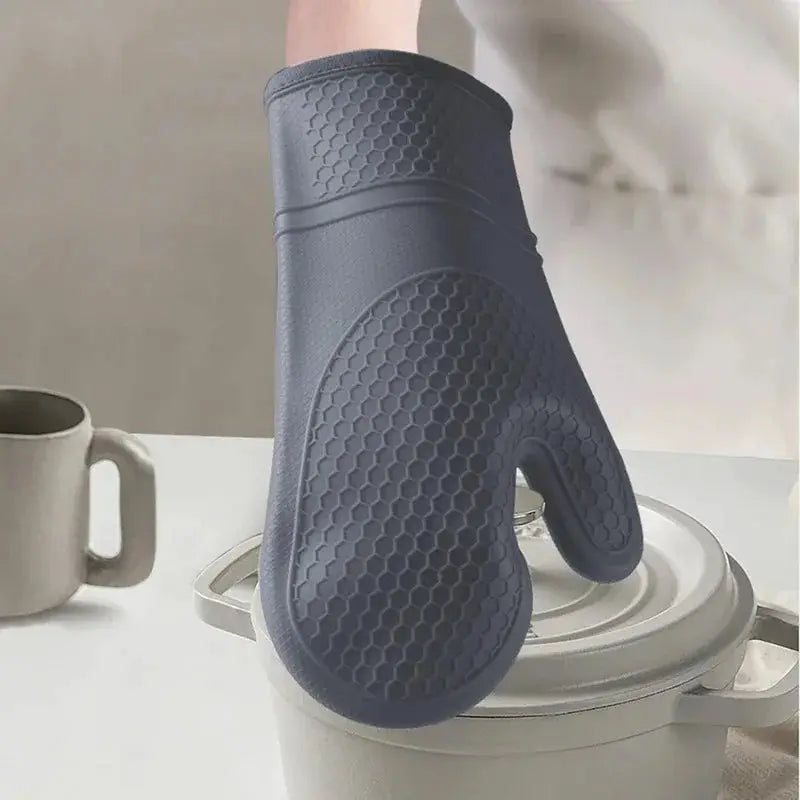 Silicone Oven Mitts Set | Heat Resistant | Soft Cotton Lining | One Size