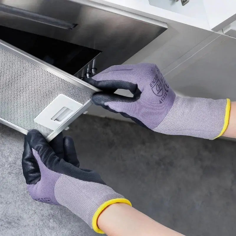 Work Gloves 12 Pairs Touch Screen Nitrile-Coated Garden Construction Gloves from PriceLows™
