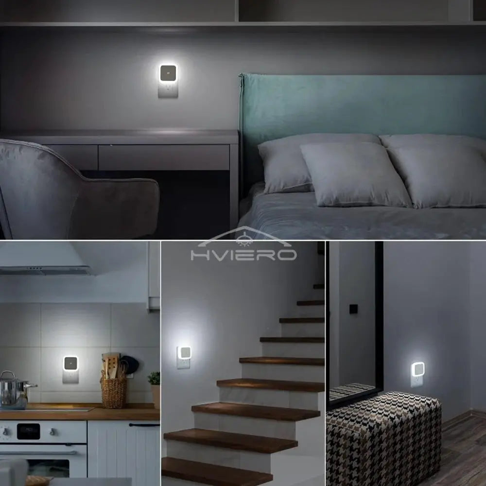 LED Night Lights Motion Sensor Smart Bulbs Plug Operated Bedside Square Wall Lamps Room Hallway Pathway Toilet Homes Lighting from PriceLows™