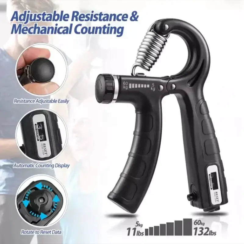 R Shaped Hand Grips | Adjustable Resistance | Wrist Rehab | Standard