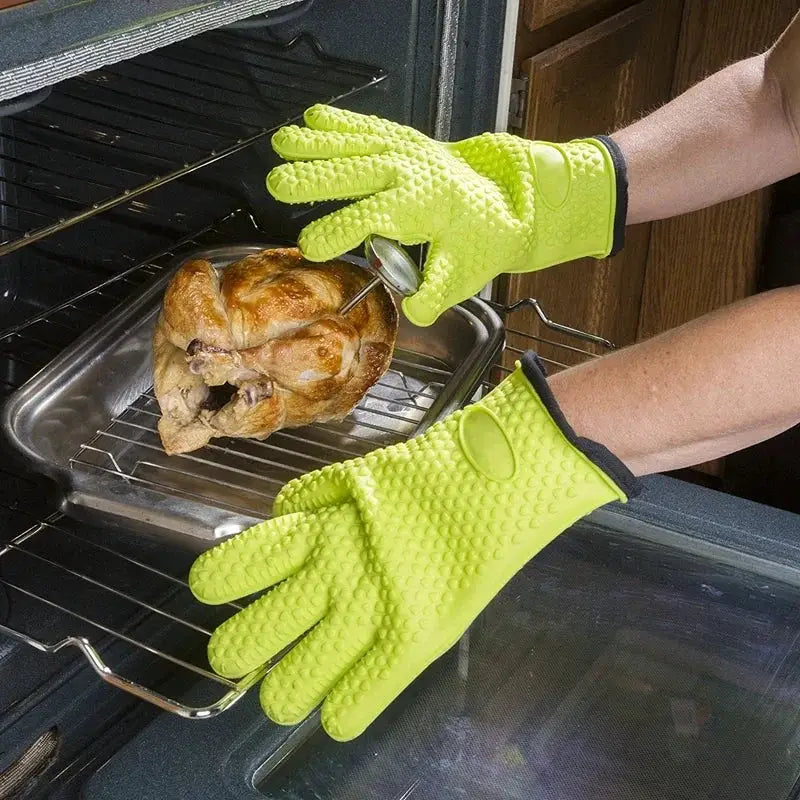 Silicone Oven Mitts | Heat Resistant | Non Slip Grip | One Size