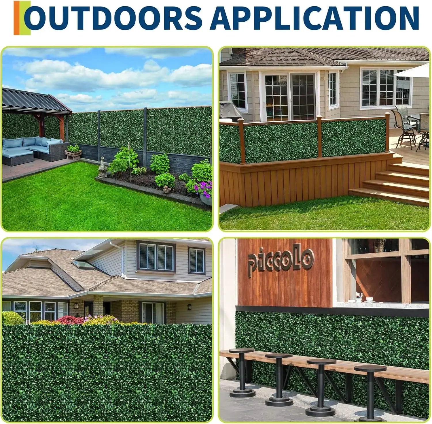 12Pcs Artificial Grass Wall Panels 20"x20",Hedge Fence Screen,Fake Greenery Backdrop for Indoor Outdoor Garden Fence Backyard from PriceLows™