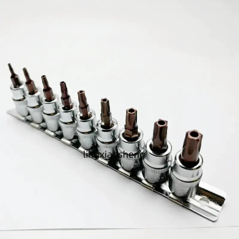 TS 9-Piece Hex Wrench Set with Hollow Star Screwdriver Sockets and Air Cushion Engine Computer Removal Tool from PriceLows™