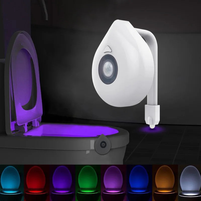 Toilet Night Light | Motion Sensor | 8 Color LEDs | AAA Included