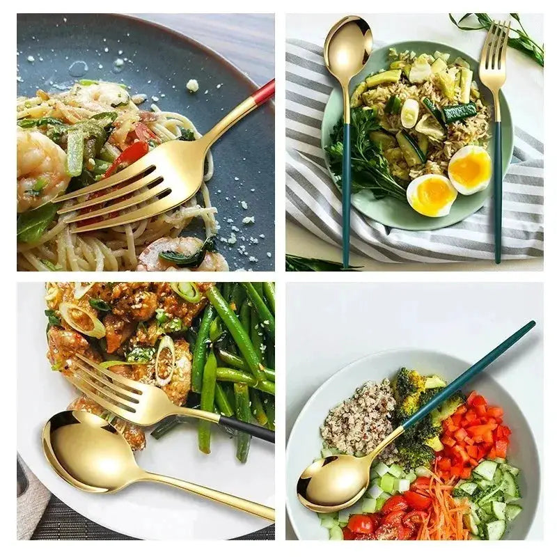 Kitchen Cutlery Sets Stainless Flatware Mirror Polished Design for Parties Birthdays Weddings Can give to Friends and Relatives from PriceLows™