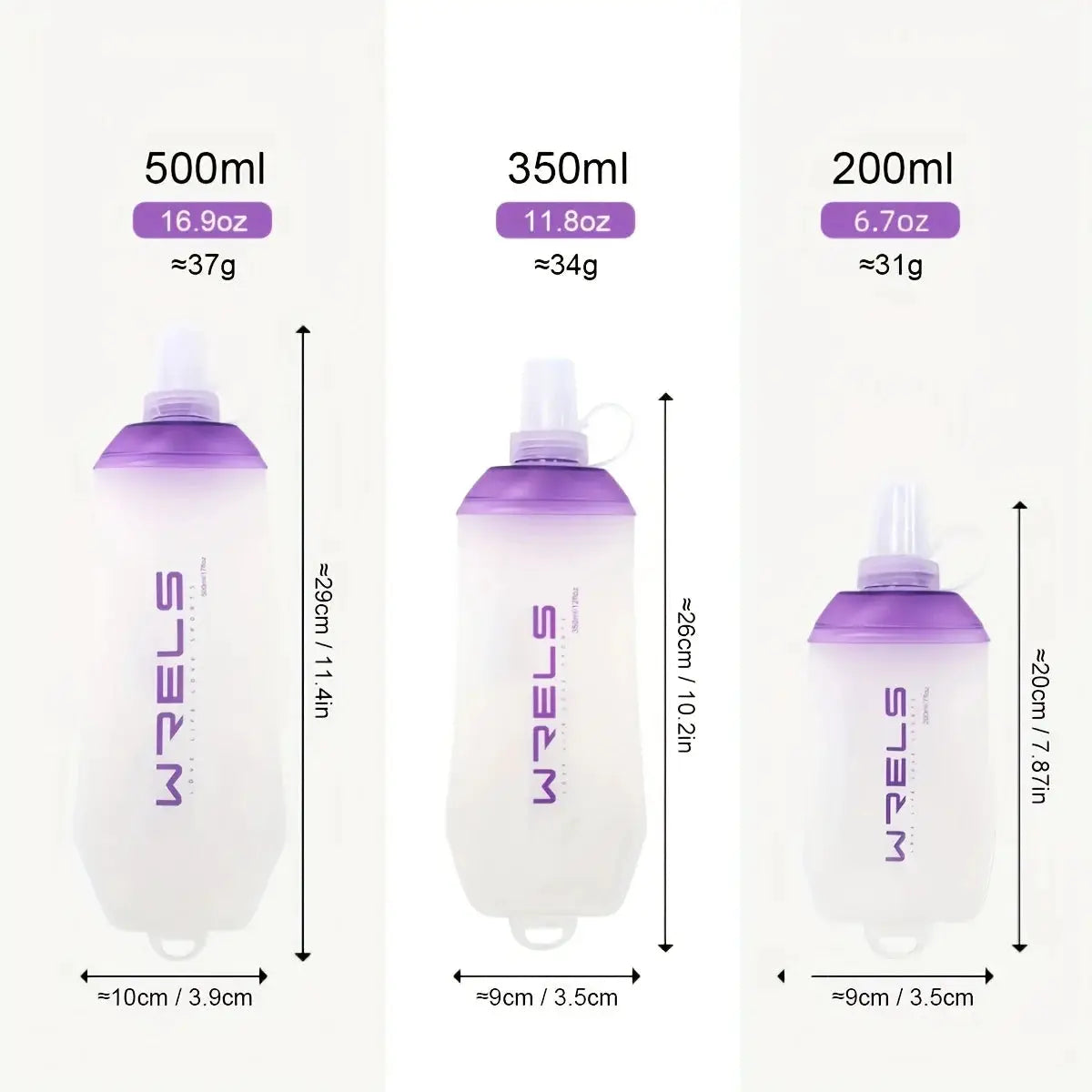 WRELS Folding Collapsible Soft Flask TPU BPA-Free Easy Grip Running Cycling Water Bottle Fitness Hydration Outdoor Water Bottle from PriceLows™
