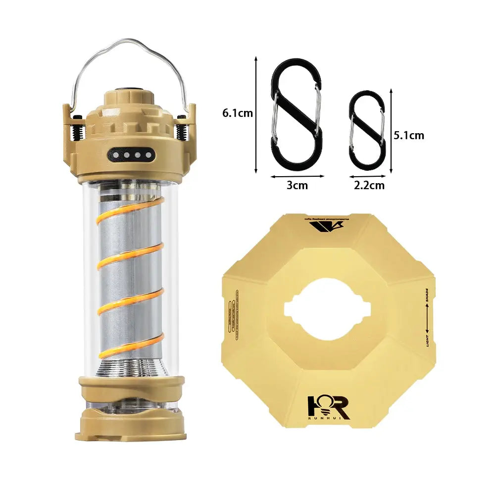 LED Camping Lantern | 5 Lighting Modes | USB Rechargeable | Black Khaki Green