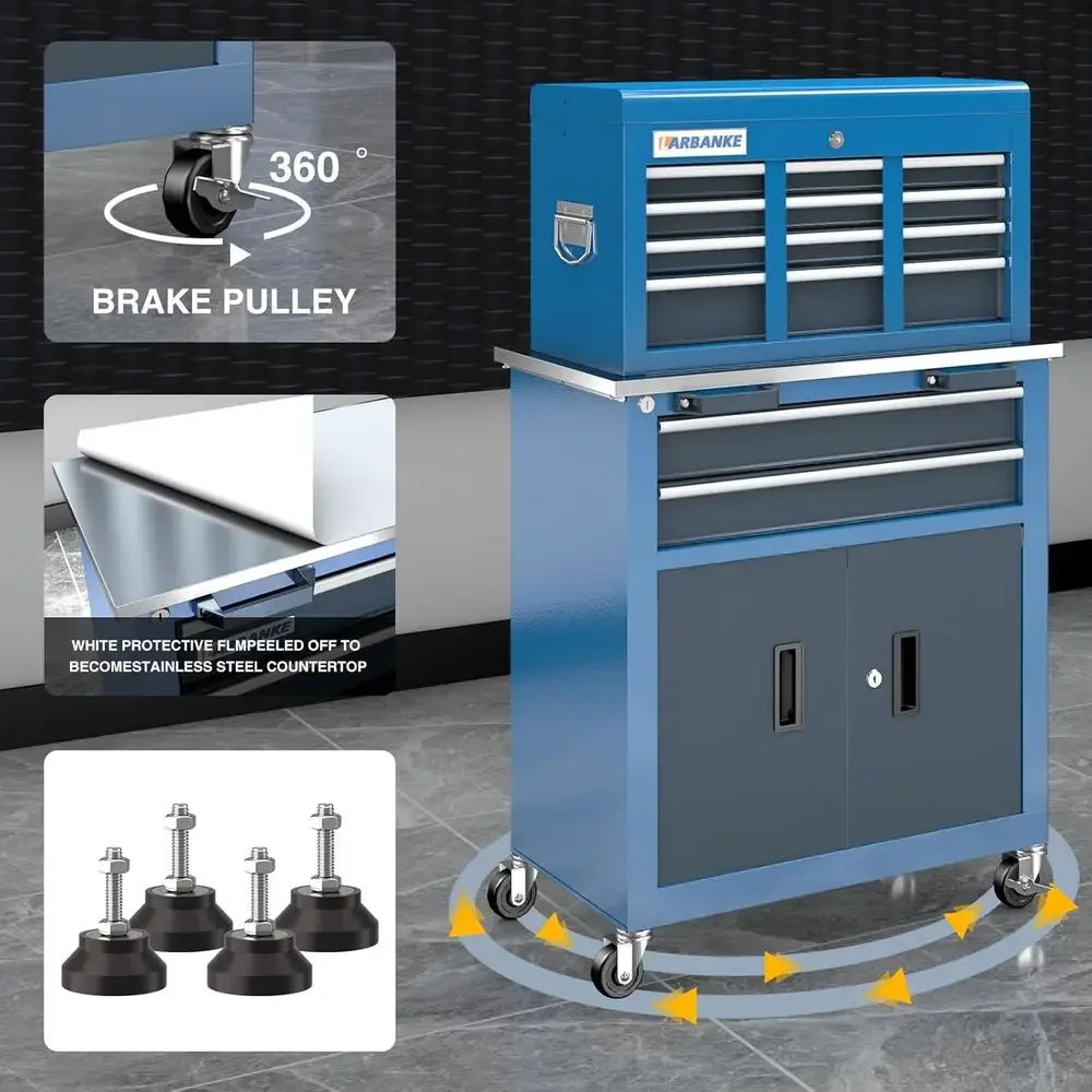 8-Der Rolling Tool Chest with Wheels and Door,Tool Box with Sliding Der,Stainluntertop Tool Chest,can orm Large Workbench,or Gar from PriceLows™