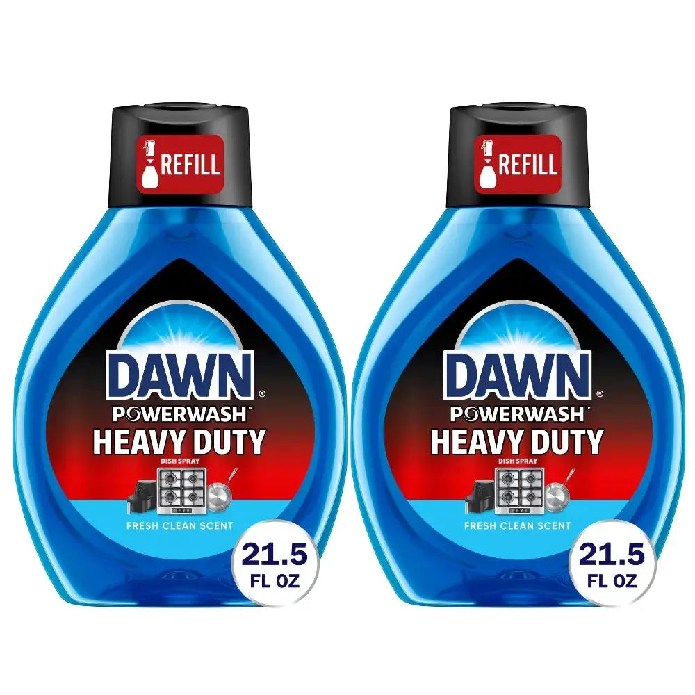 Heavy Duty Dish Spray | Fresh Clean Formula | 21.5 Oz | 2 Pack