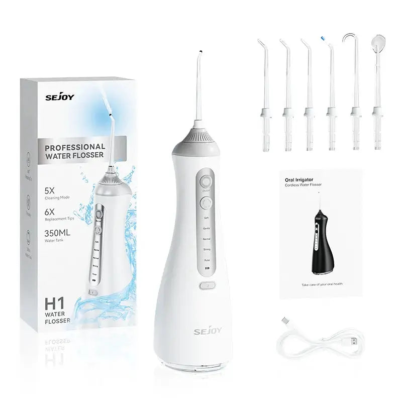 Water Flosser | Cordless 350ML Water Tank | 6 Cleaning Modes | IPX7 Waterproof