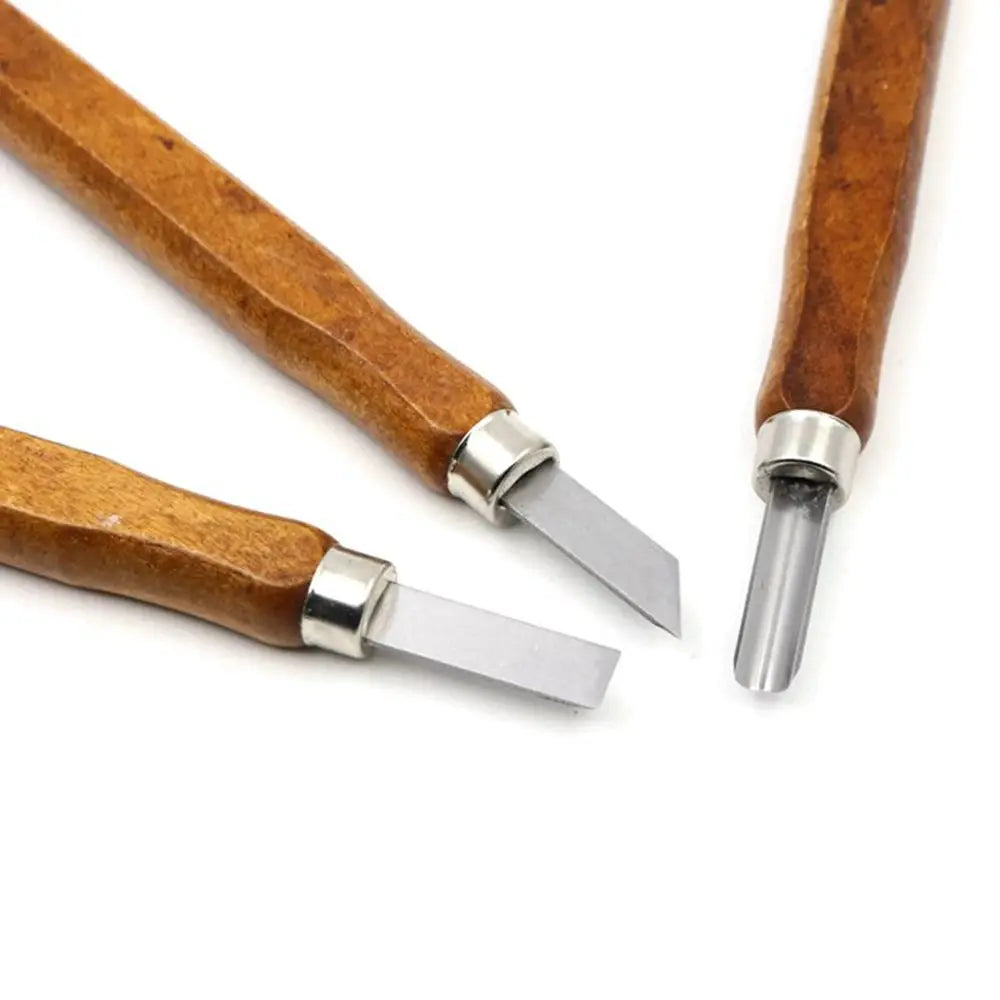 3pcs Wood Carving Chisels Knife For Basic Woodcut Working DIY Tools and Detailed Hand Tools /Imitation mahogany W/ box from PriceLows™