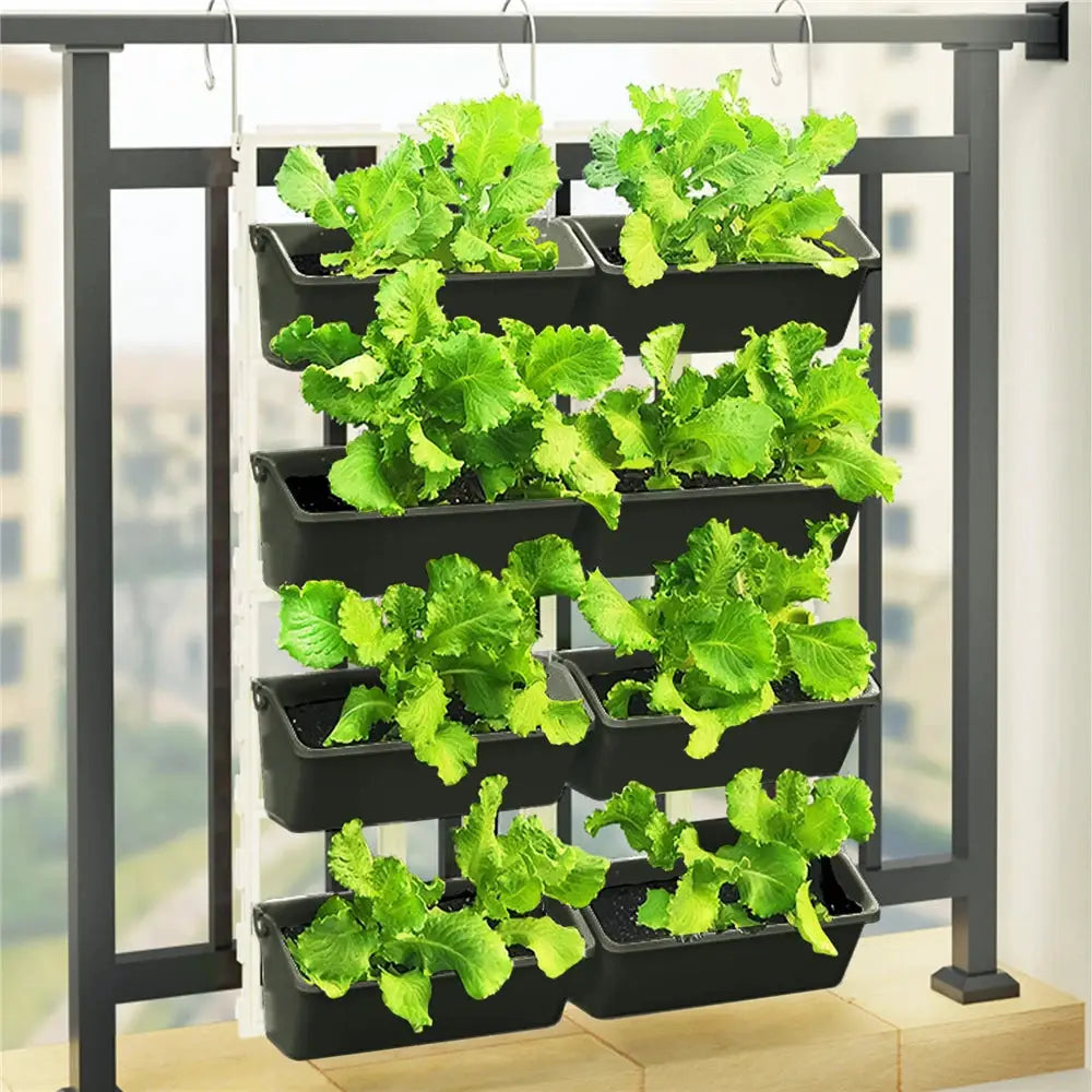 4 Tier Wall-Mounted Elevated Garden Planter Raised Bed Vertical Flowers Pots Plant Container Accessories Flower Garden Supplies from PriceLows™