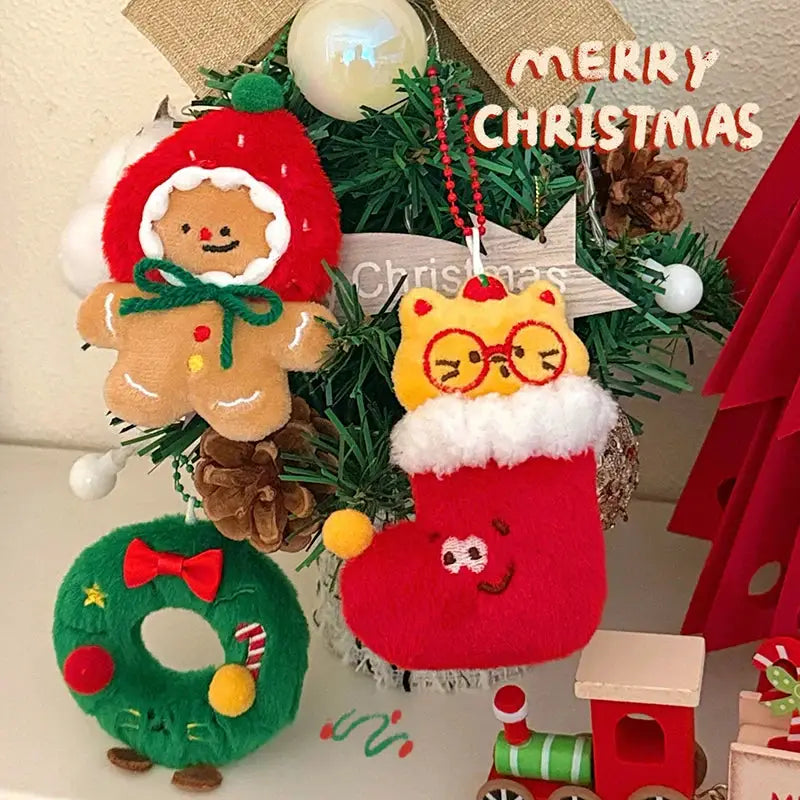 Hanging Plush Ornament | Santa Claus Snowman | Soft Touch Christmas Decoration
