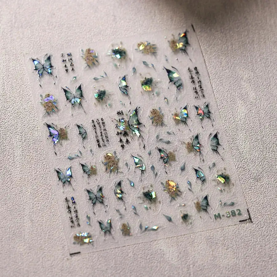 1Pcs 5D Embossed Aurora Butterfly Nail Art Stickers Self Adhesive Decals For Nails Decoration DIY 3D Acrylic Nail Supplies Parts from PriceLows™