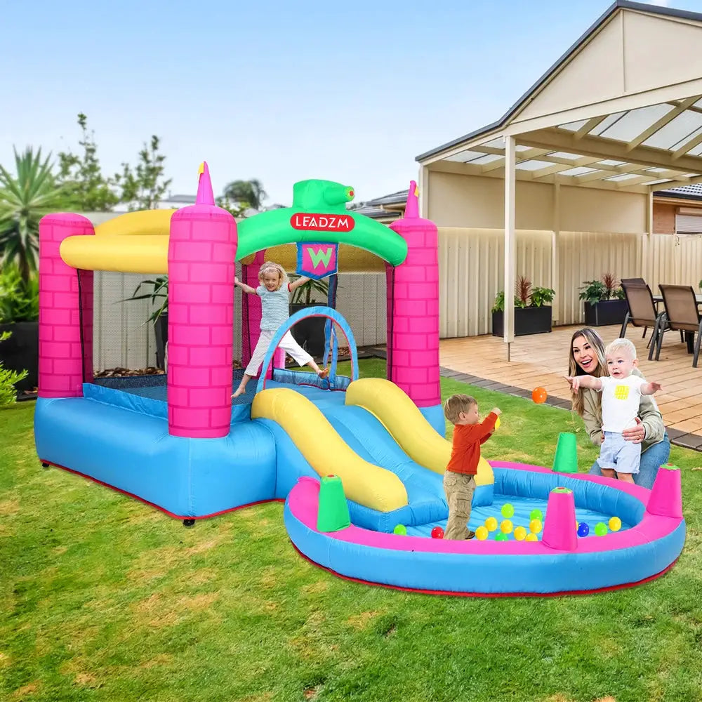 Inflatable Bounce House Water Park Slide Bouncer Climbing Wall Bouncy Castle Large Jumping Area Ideal Kids Jumper from PriceLows™