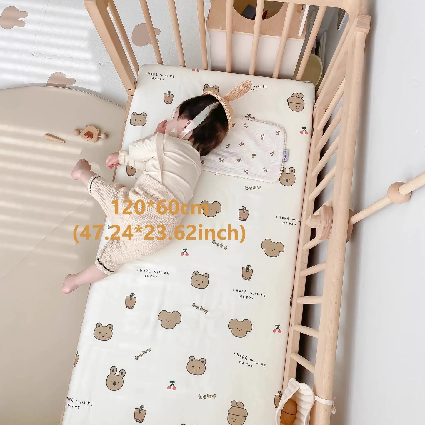 Toddler Crib Fitted Sheet, Skin-Friendly Mattress Protector Cover Ultra Soft Stretch Breathable Crib Mattress Sheet from PriceLows™