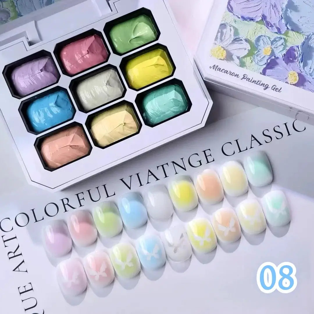9-Color Solid Nail Polish, Pink, Macaron Painting Gel, High Saturation Popular Solid Nail Polish, Used for Nail Art from PriceLows™